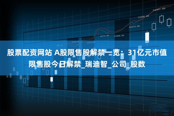 股票配资网站 A股限售股解禁一览：31亿元市值限售股今日解禁_瑞迪智_公司_股数